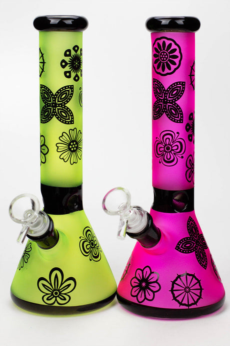 10" Sandblasted color glass water bong Glass Bong BANKA