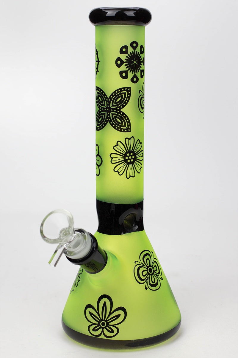10" Sandblasted color glass water bong Glass Bong BANKA Cartoon A