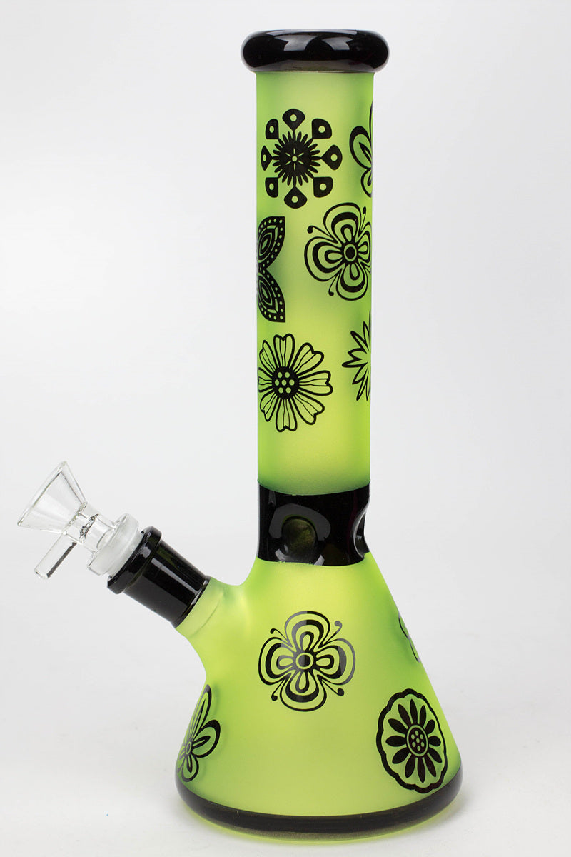10" Sandblasted color glass water bong Glass Bong BANKA