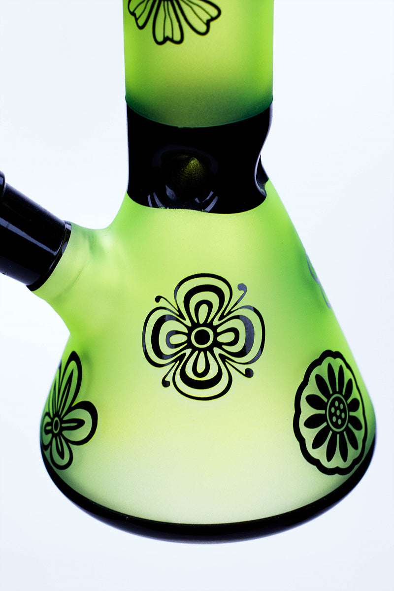 10" Sandblasted color glass water bong Glass Bong BANKA