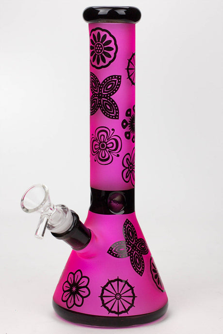 10" Sandblasted color glass water bong Glass Bong BANKA Cartoon B