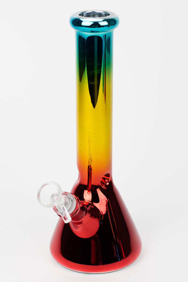 10" Metallic gradation glass water bong Glass Bong BANKA BL/YL/RD