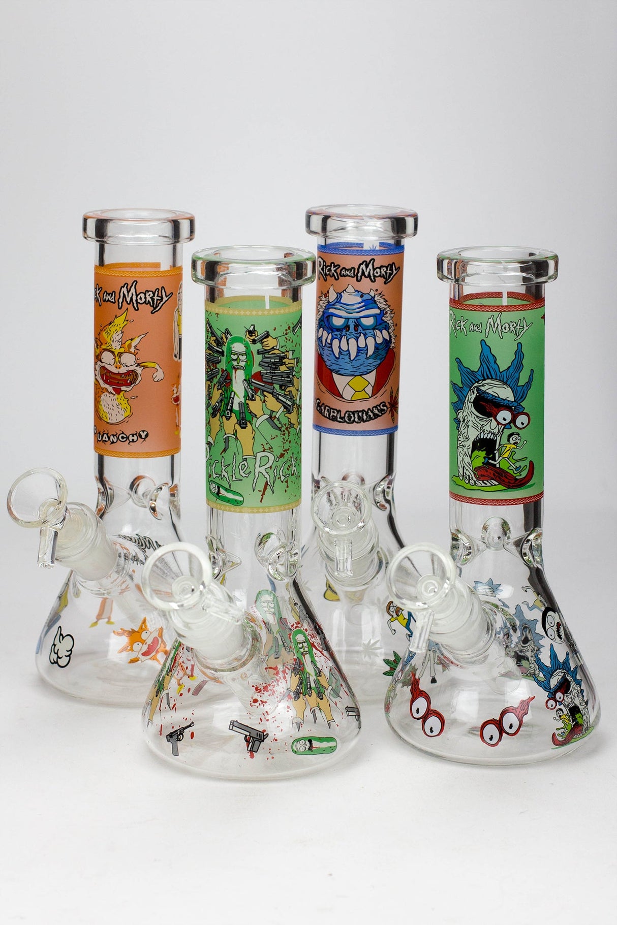 8" NM glass water bong-Glow in the dark Glass Bong BANKA