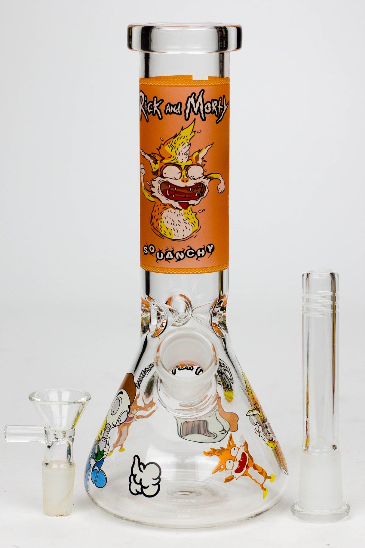 8" NM glass water bong-Glow in the dark Glass Bong BANKA