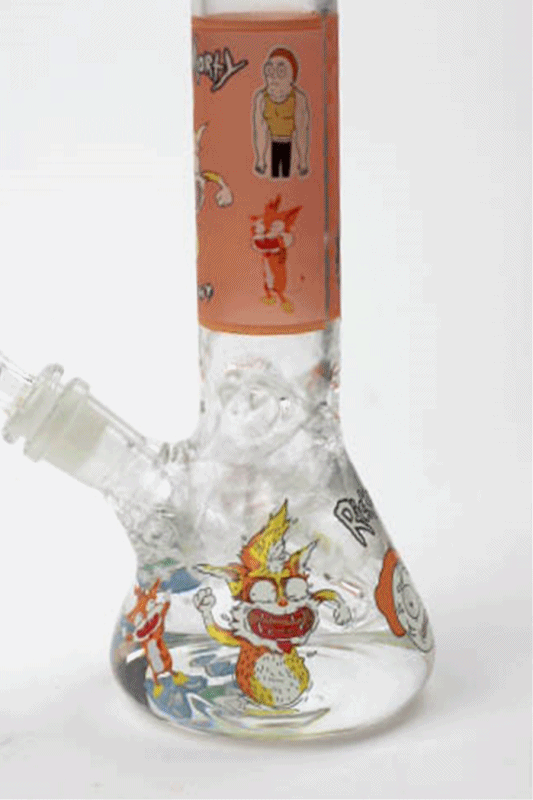 8" NM glass water bong-Glow in the dark Glass Bong BANKA