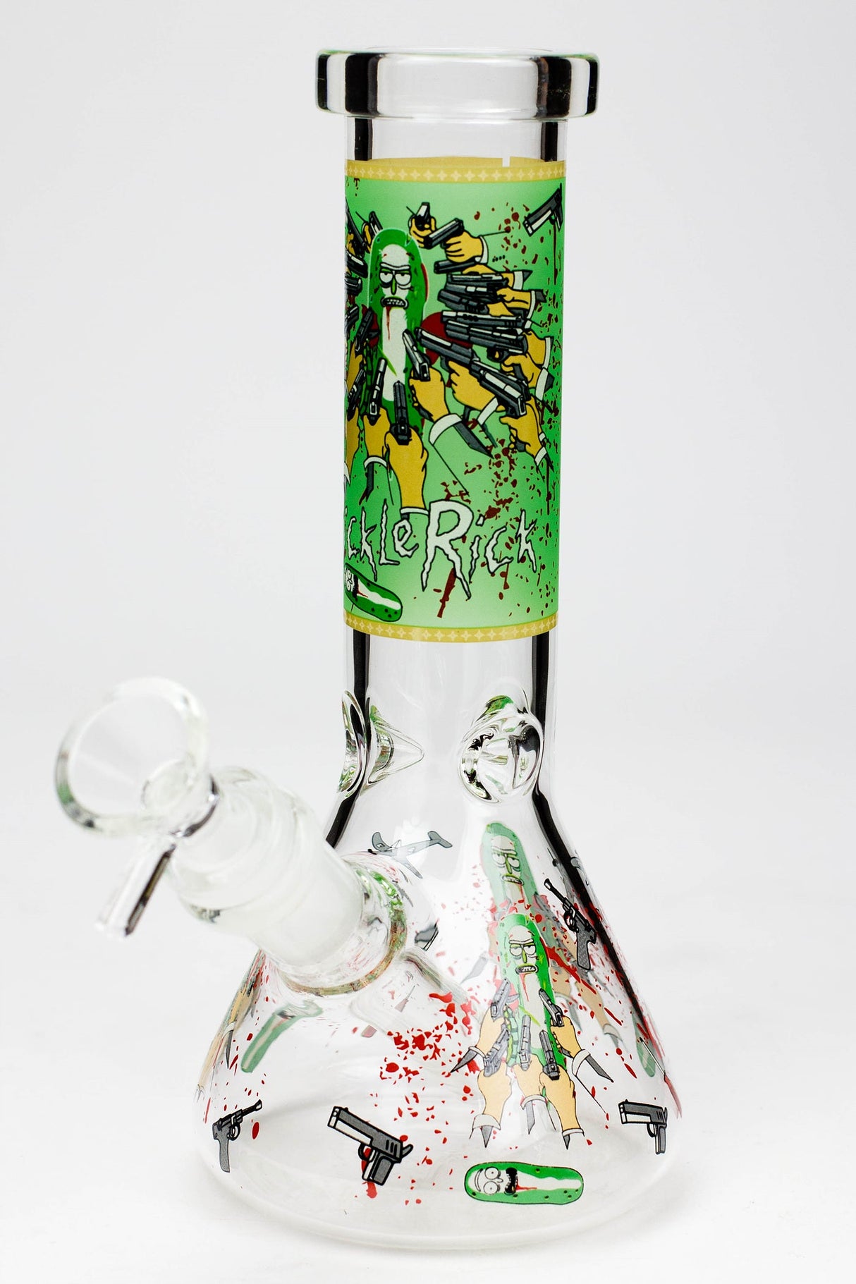 8" NM glass water bong-Glow in the dark Glass Bong BANKA Graphic B