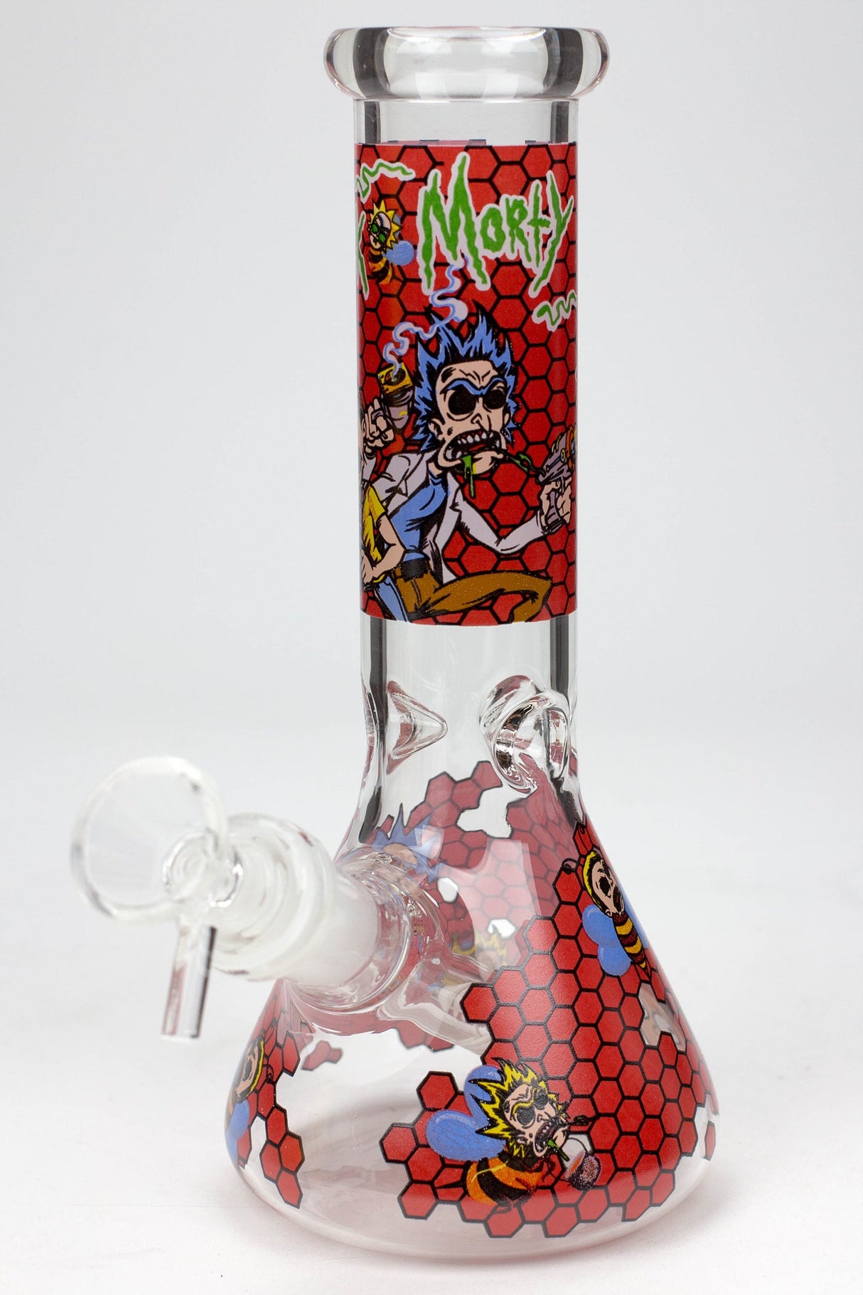 8" NM glass water bong-Bee Glass Bong BANKA Red