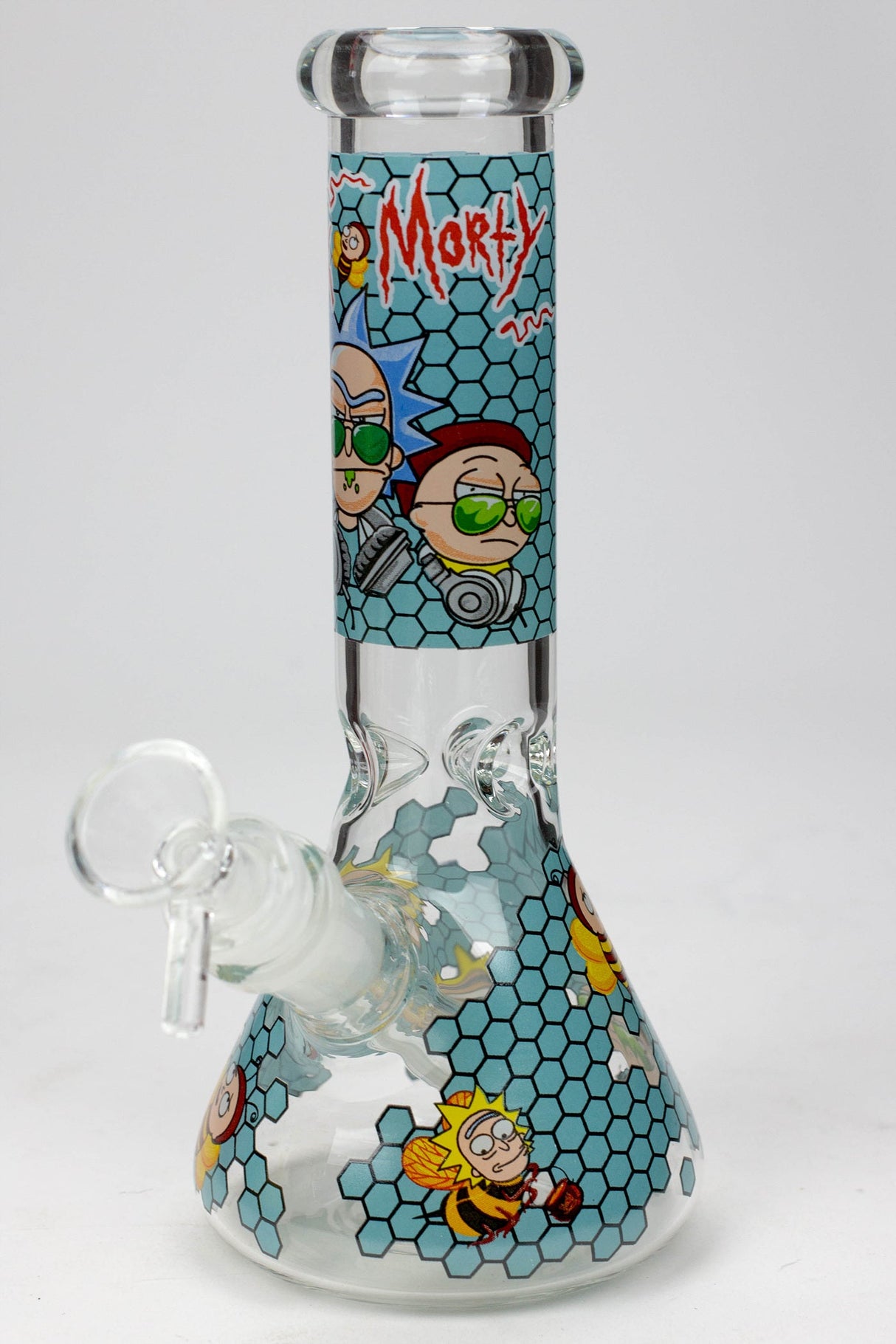 8" NM glass water bong-Bee Glass Bong BANKA Blue