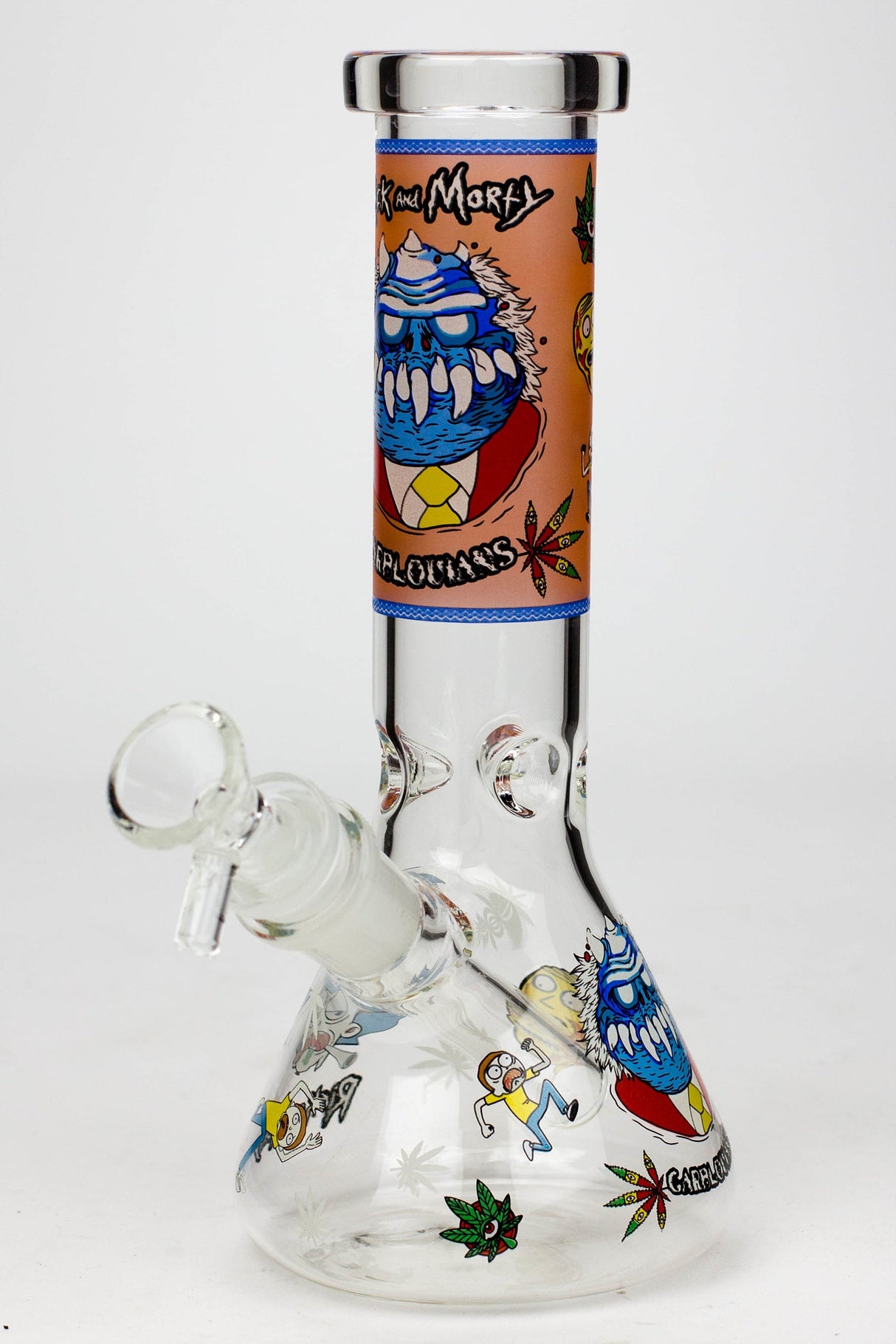 8" NM glass water bong-Glow in the dark Glass Bong BANKA Graphic D