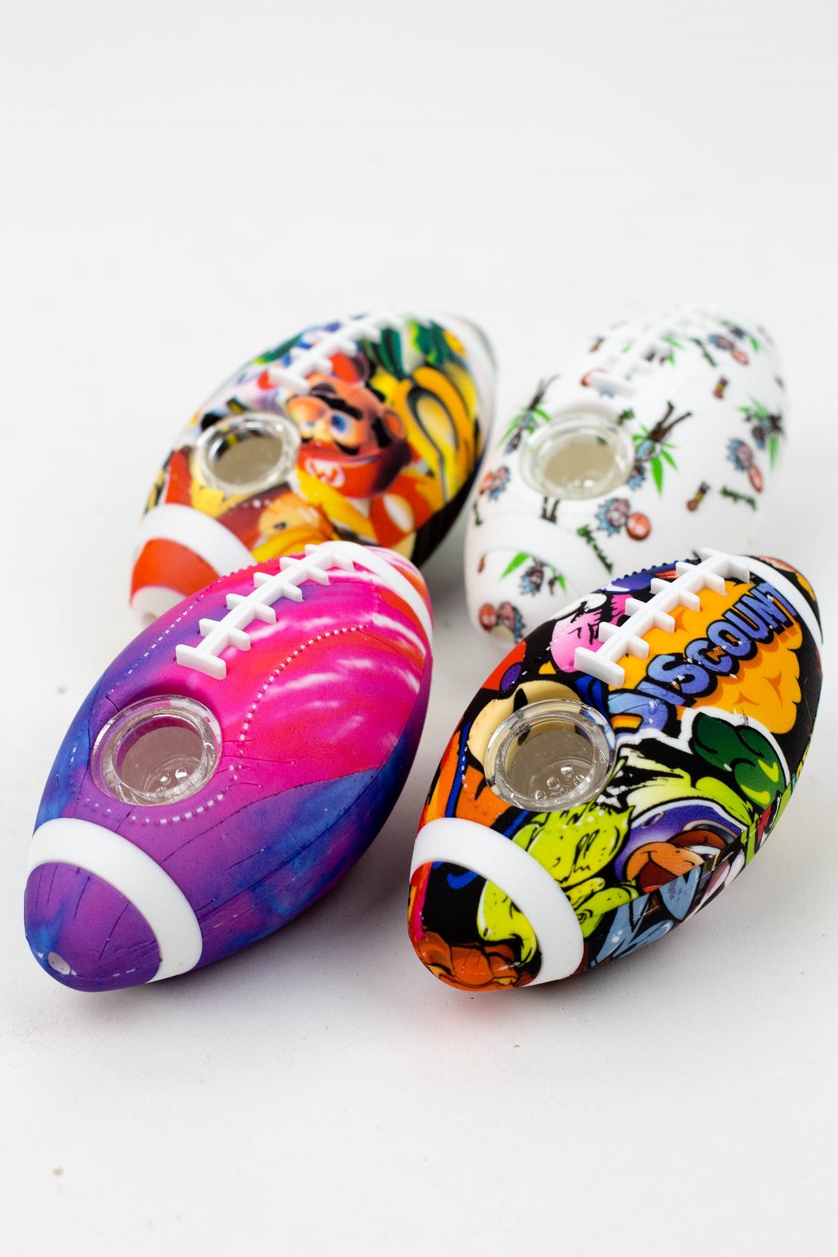 Football Silicone hand pipe with glass bowl Silicone Pipe BANKA