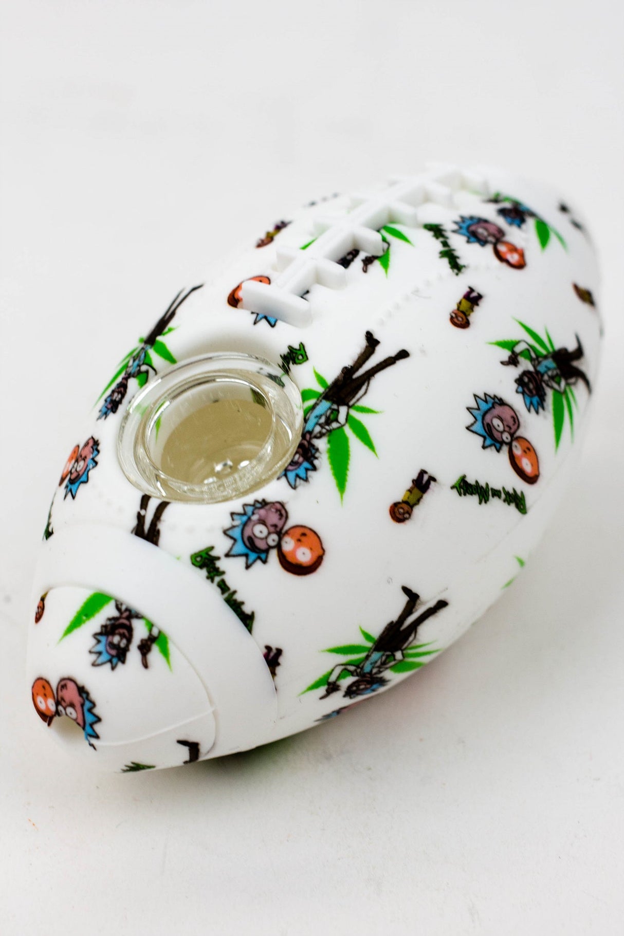 Football Silicone hand pipe with glass bowl Silicone Pipe BANKA Grapnic B