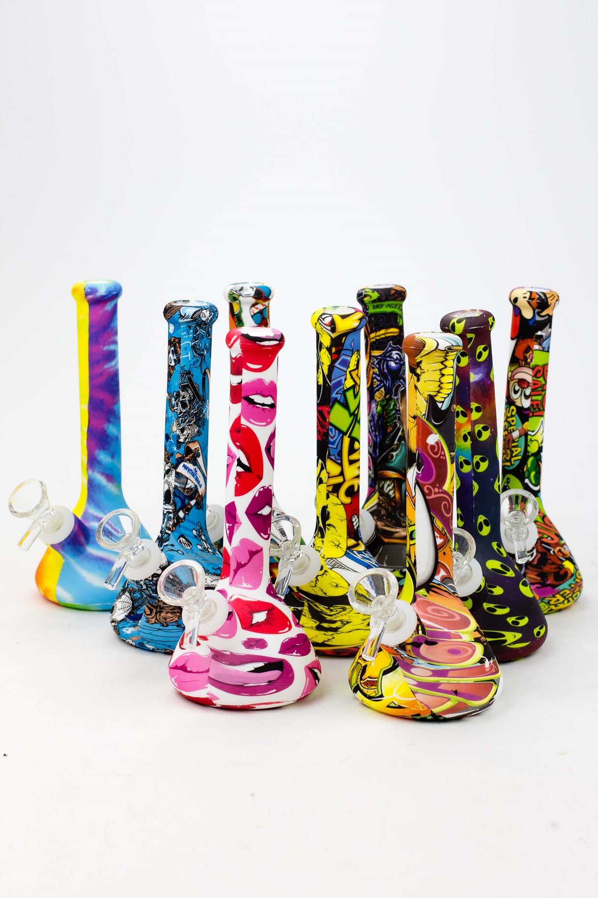 7.5" Graphic silicone water bong Resin · Silicone · Plastic Bong BANKA