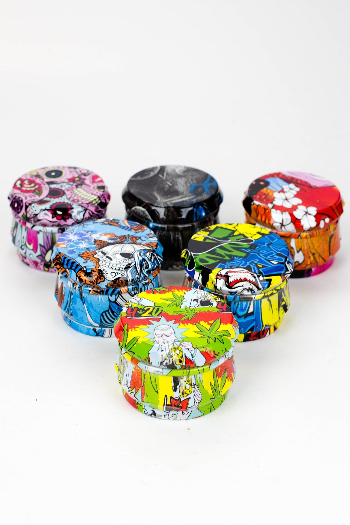 4 parts Graphic Metal grinder Box of 6 Display Pack BANKA