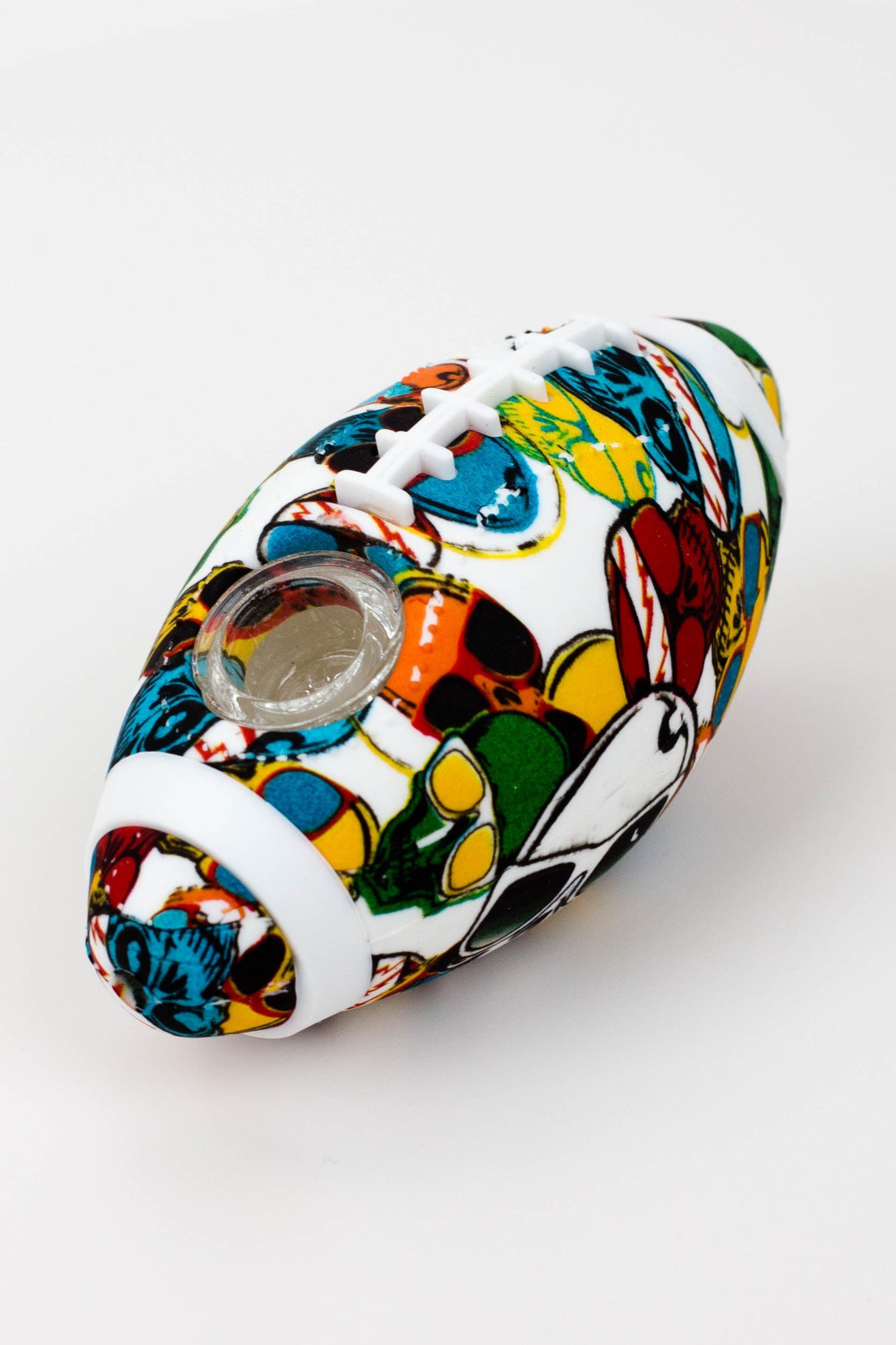 Football Silicone hand pipe with glass bowl Silicone Pipe BANKA Graphic E