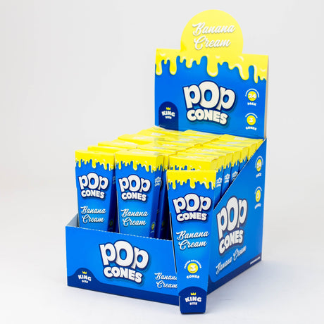 Pop Cones King size Pre-rolled cones Box of 24 Pre-rolled Cone (Display Pack) ONE Banana Cream