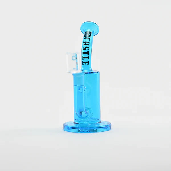 Castle Glassworks | 8.5" Barrel Dab Rig – 7mm Thick Electroplated Glass (14mm Female) Glass Rig Castle Glassworks Blue