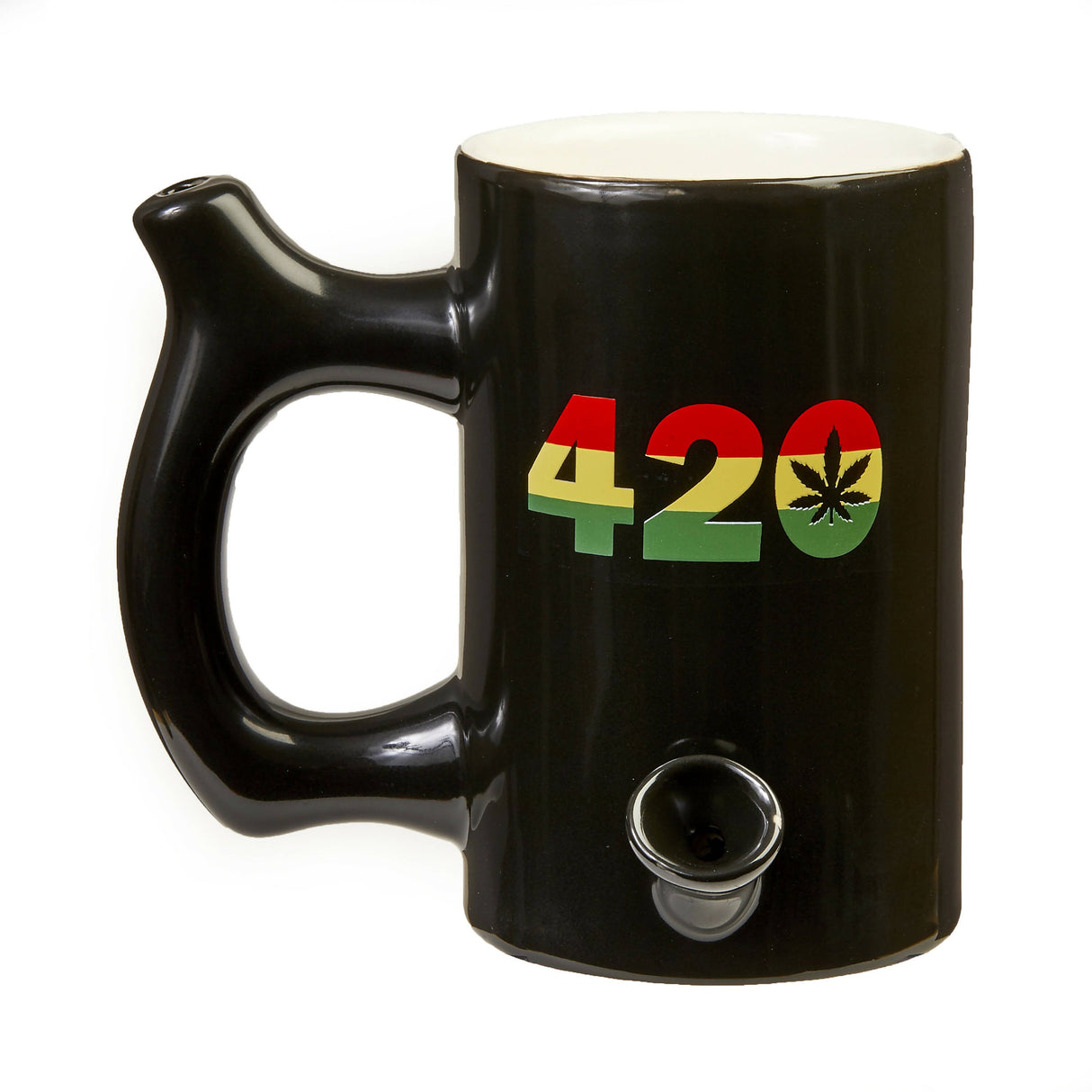 420 Mug - Black Mug with Rasta Colors Mug Pipe Roast and Toast Gifts