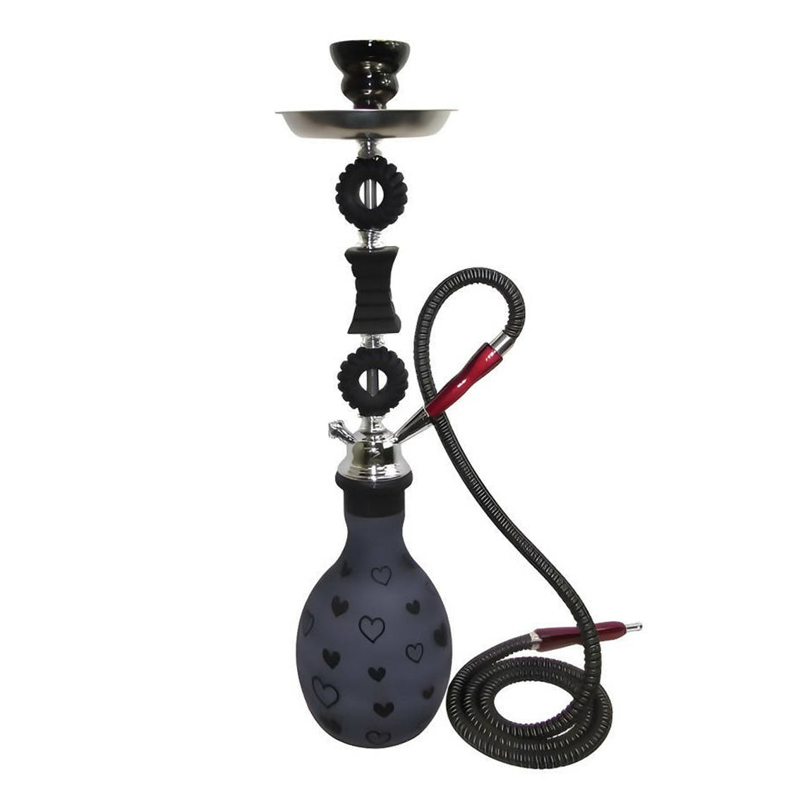 Zebra Heart 1 Hose Hookah 28" Tall Hookah Jatiimports LLC BLACK