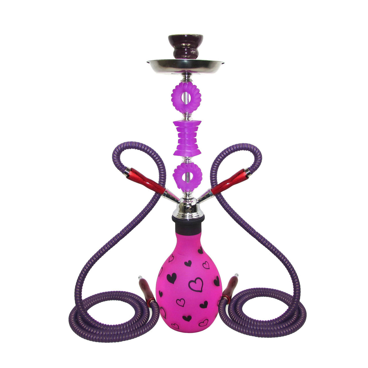 Zebra Heart 2 Hose HOOKAH 28" TALL Hookah Jatiimports LLC Purple