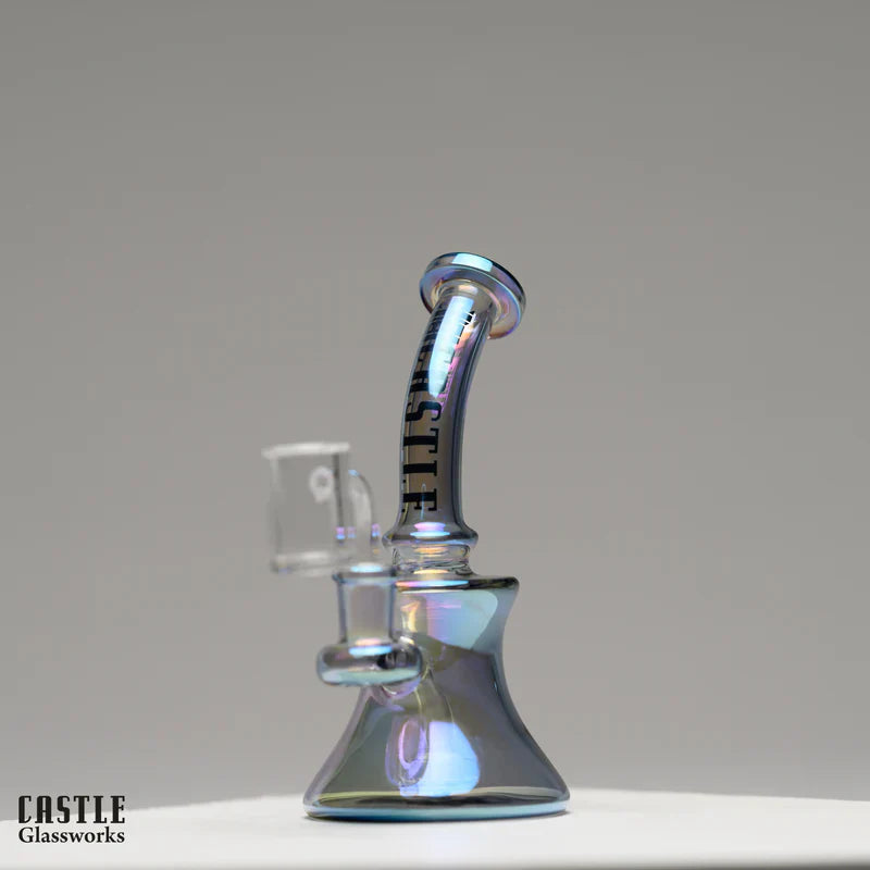 Castle Glassworks | 7" Mini Electroplated Rig Glass Rig Castle Glassworks Chrome