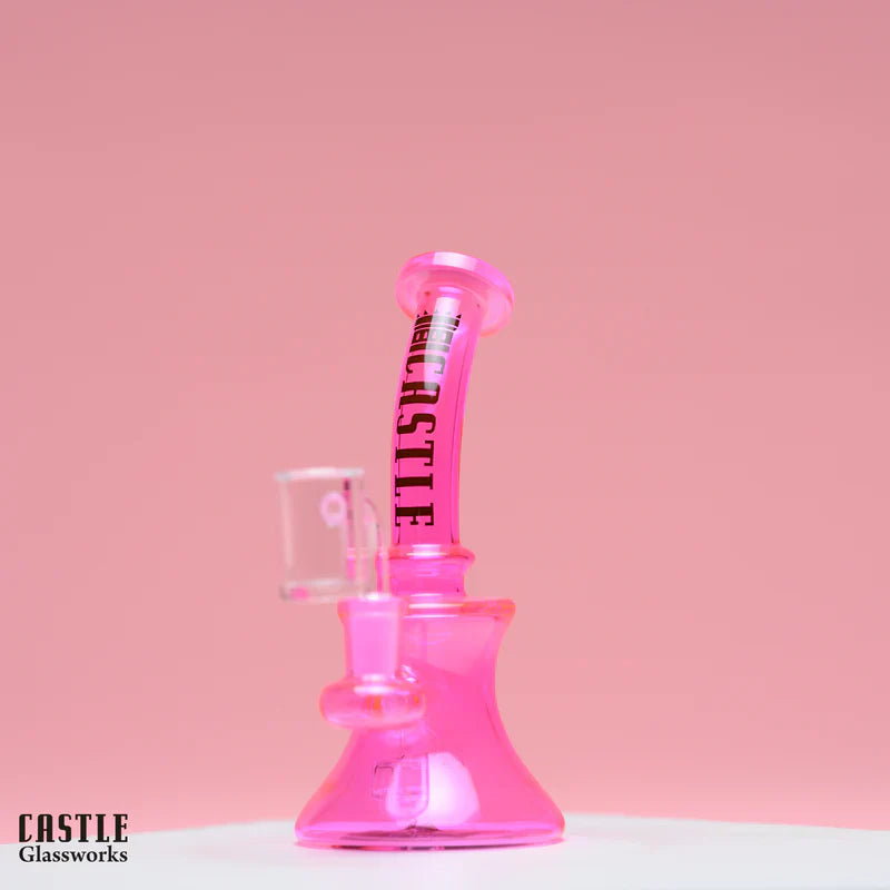 Castle Glassworks | 7" Mini Electroplated Rig Glass Rig Castle Glassworks Pink