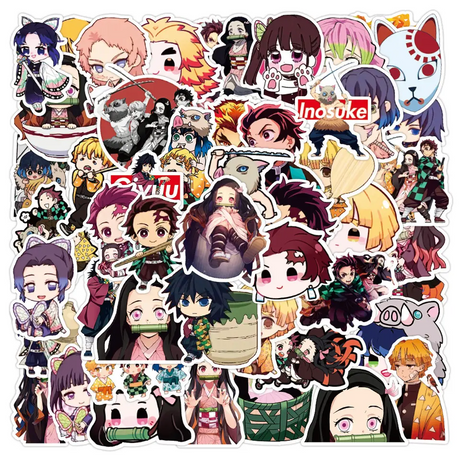 50pcs Assorted Anime Design Stickers Gadget Every Weekend Demon Slayer_D