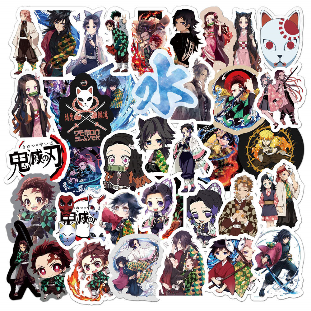 50pcs Assorted Anime Design Stickers Gadget Every Weekend Demon Slayer_B