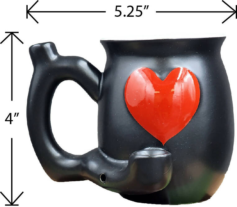 embossed red heart mug - white inside Mug Pipe Roast and Toast Gifts