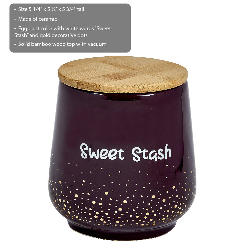DELUXE CANISTER STASH JAR - GOLD DOTS - SWEET STASH Jar Roast and Toast Gifts