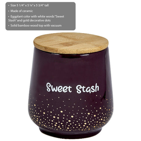 DELUXE CANISTER STASH JAR - GOLD DOTS - SWEET STASH Jar Roast and Toast Gifts