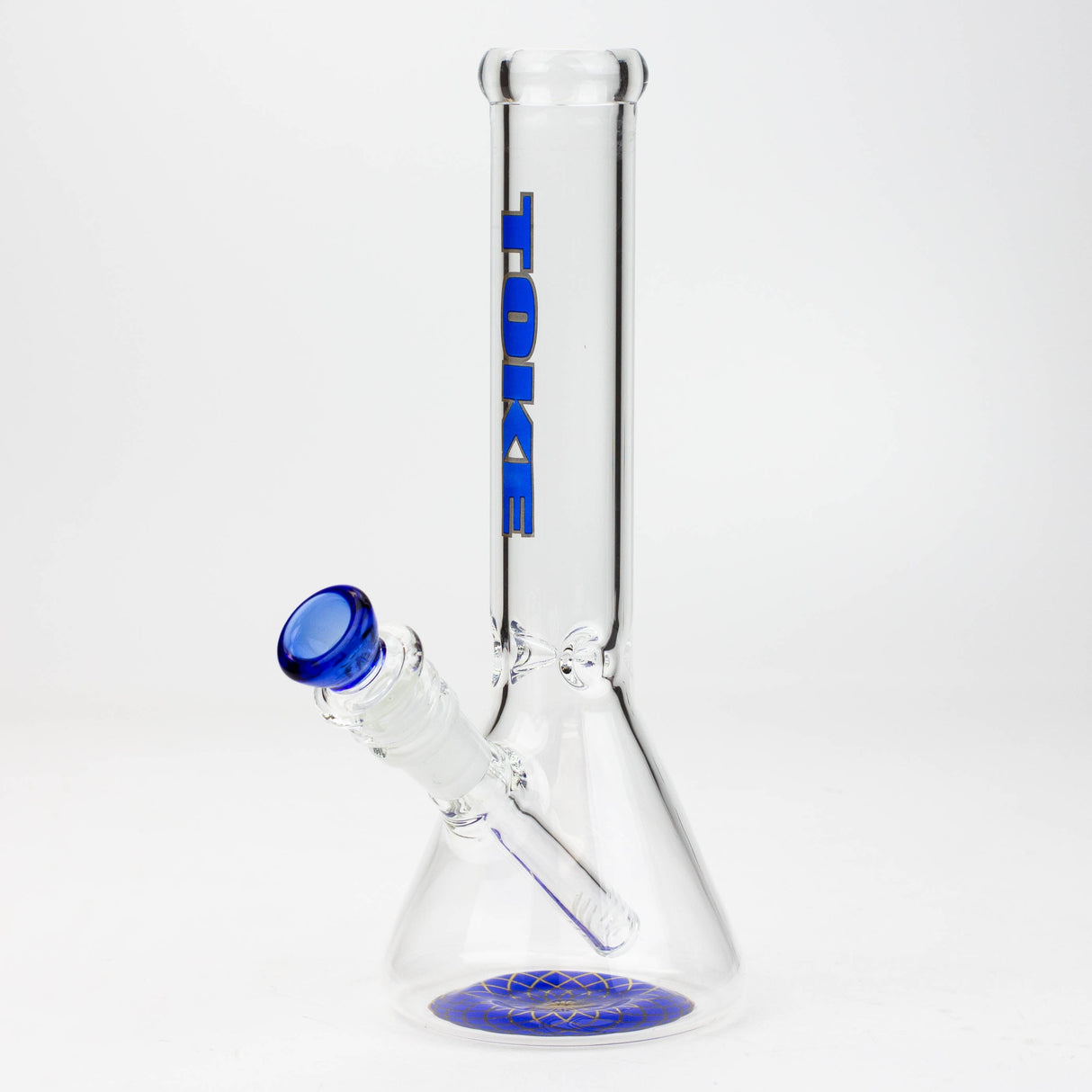 TOKE | 10" Beaker glass water bong Glass Bong Smoking Cat Distribution Blue