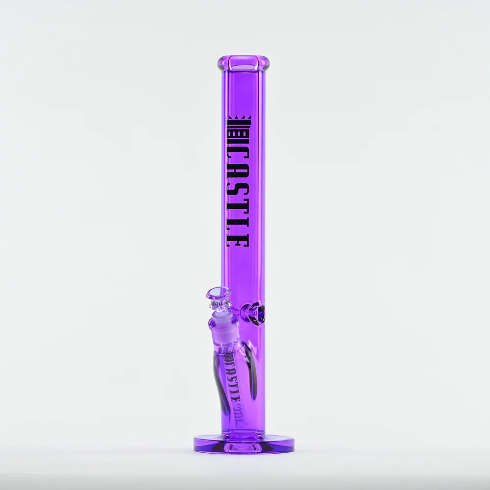 Castle Glassworks | 18" Straight Tube Glass Bong – C-003 (9mm Thick) Glass Bong Castle Glassworks Purple