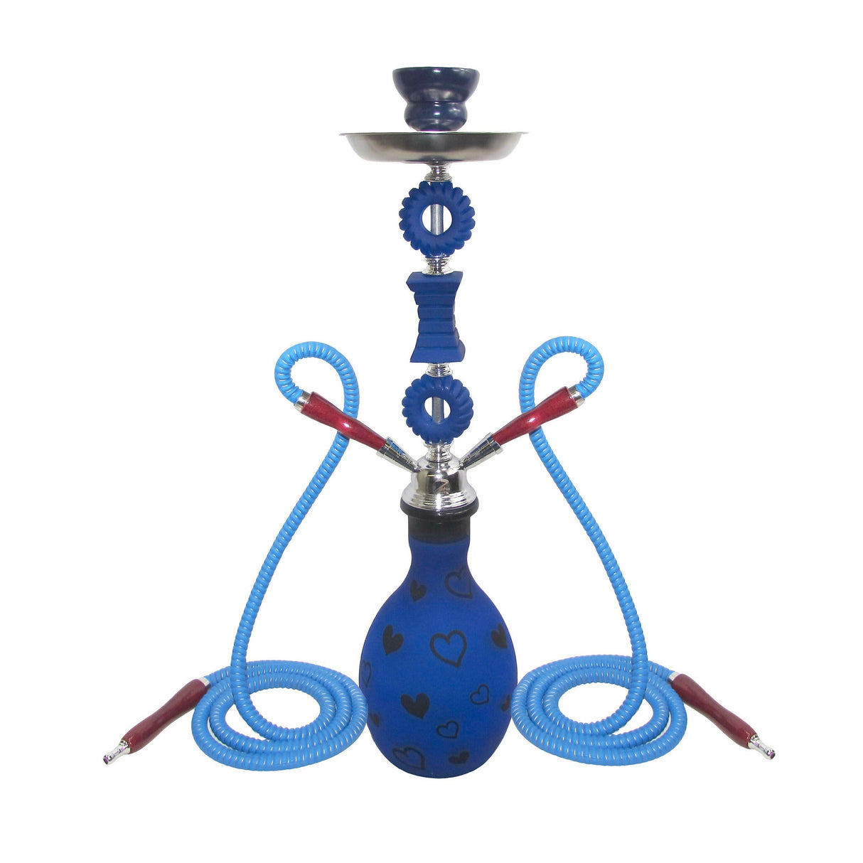 Zebra Heart 2 Hose HOOKAH 28" TALL Hookah Jatiimports LLC Blue