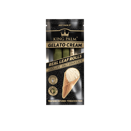 King Palm | 2 Rollie Hand-Rolled with flavor tips Box of 20 Leaf Wrap Cannatron Gelato Cream