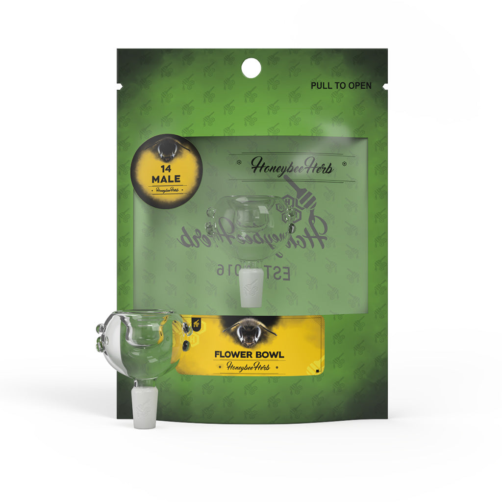 Honeybee Herb GLASS FLOWER BOWL (FB-6) Bowl · Banger · Oil Burner Honeybee Herb Clear