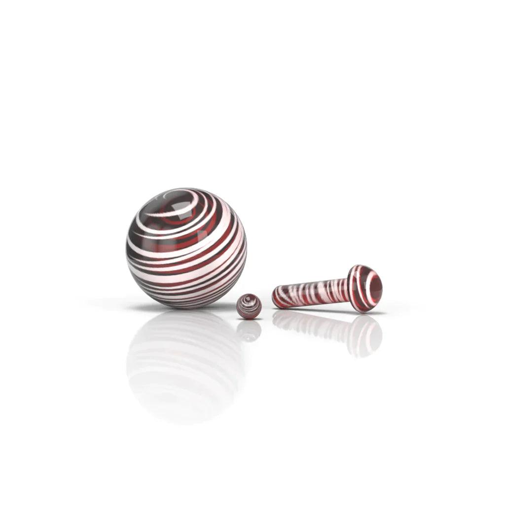 Honeybee Herb | GLASS MUSHROOM PILLAR TERP SET Cap · Dabber · Insert · Clip · Nail Honeybee Herb Red