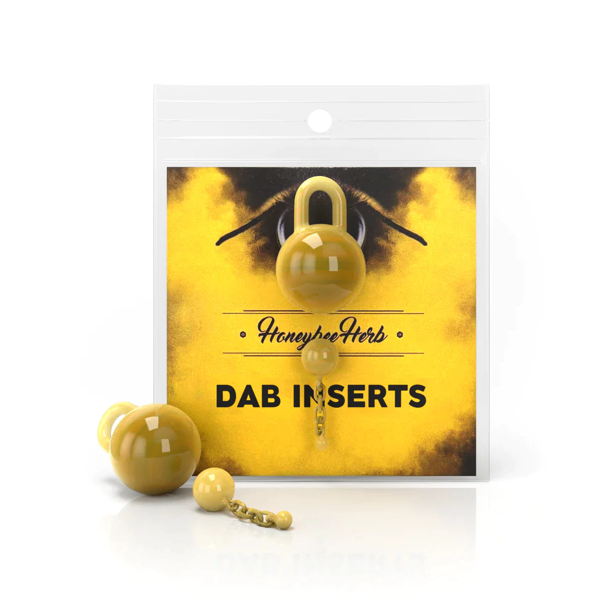 Honeybee Herb - Glass Terp Chain - Two Piece Cap · Dabber · Insert · Clip · Nail Honeybee Herb Yellow