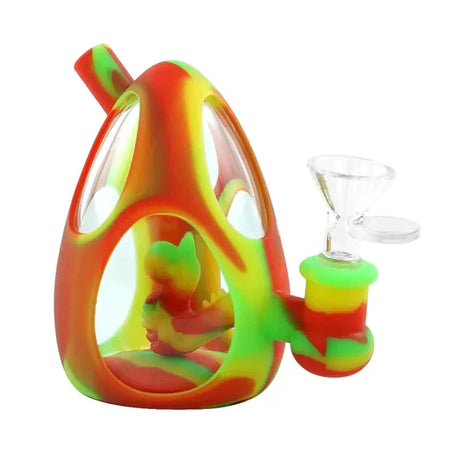 Gotoke | 4.4" YOSHI EGG SILICONE GLASS BUBBLER n Resin · Silicone · Plastic Bong Gotoke Rasta