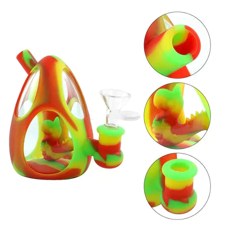 Gotoke | 4.4" YOSHI EGG SILICONE GLASS BUBBLER n Resin · Silicone · Plastic Bong Gotoke