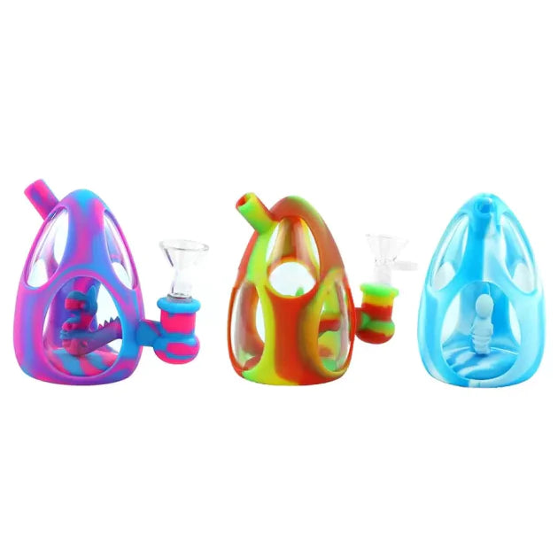 Gotoke | 4.4" YOSHI EGG SILICONE GLASS BUBBLER n Resin · Silicone · Plastic Bong Gotoke