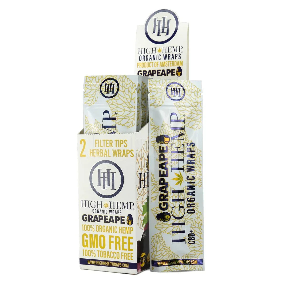 High Hemp | Organic Wraps Wraps – 2 Count (25 Packs / Box) Leaf Wrap LEHIGH WHOLESALE GRAPE APE