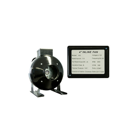 Inline Duct Fan & Carbon Filter Combo | Inline Duct Fan with Virgin Charcoal Carbon Filter Combo Growing Equipment High-End Brands Glass