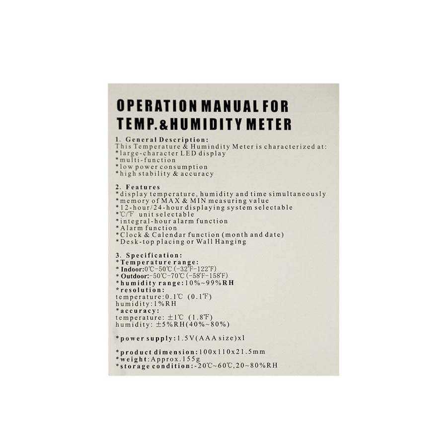 Thermometer & Hygrometer | Temperature & Humidity Meter Growing Equipment High-End Brands Glass