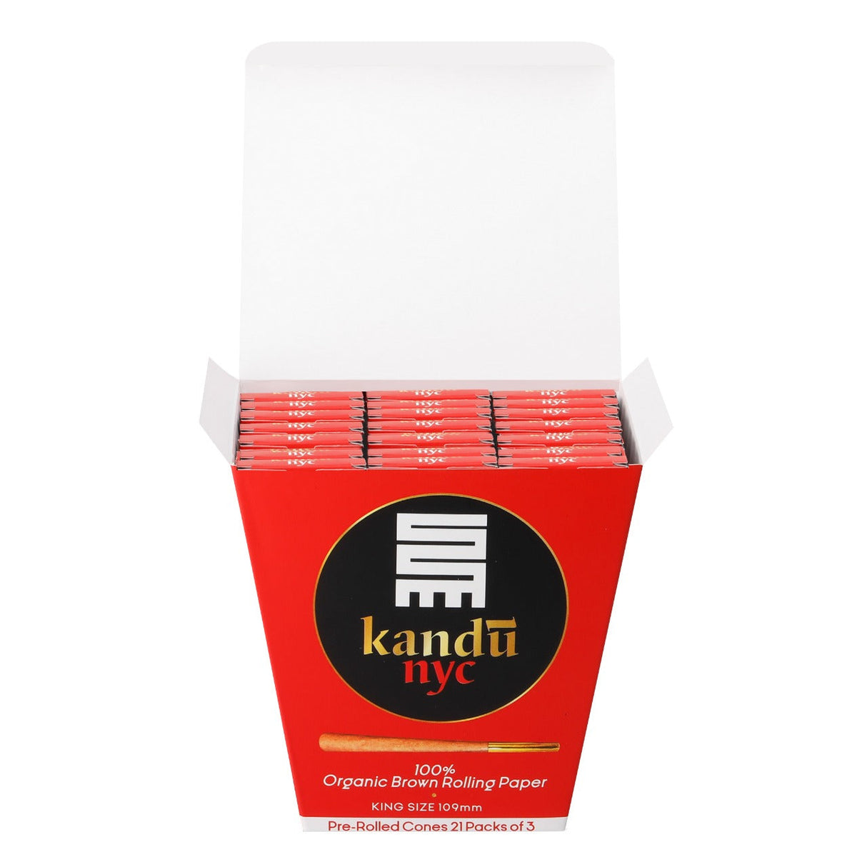 Kandu NYC King Size Pre Rolled Cones, Display Box 21 Count with 3 Cones Each Pre-rolled Cone (Display Pack) Kandu NYC