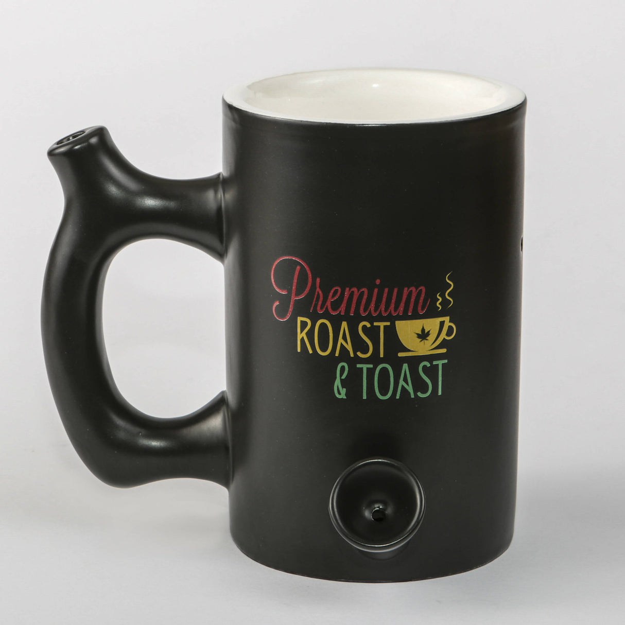 ROAST & TOAST PIPE MUG - SHINY BLACK WITH RASTA COLOR PRINT Mug Pipe Roast and Toast Gifts