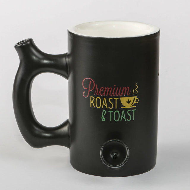 ROAST & TOAST PIPE MUG - SHINY BLACK WITH RASTA COLOR PRINT Mug Pipe Roast and Toast Gifts