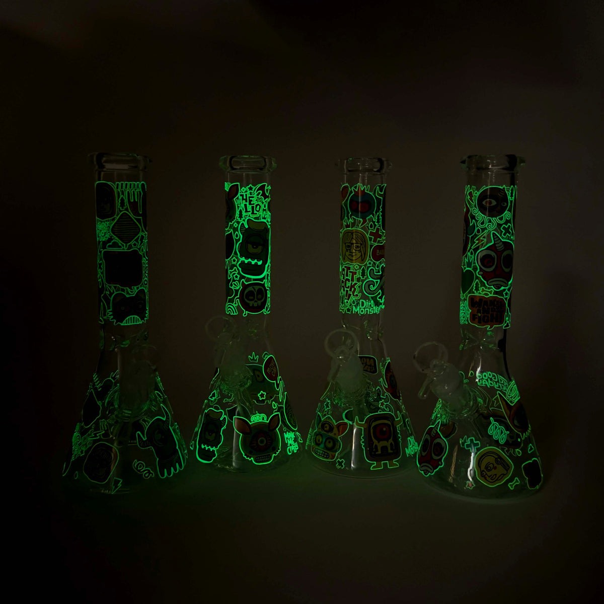 10" Monster Graffiti Design Glass Beaker Bong Glass Bong 777 Smoke