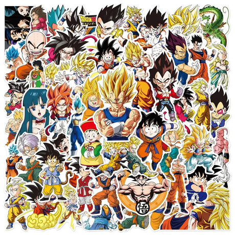 50pcs Assorted Anime Design Stickers Gadget Every Weekend Dragon Ball_C