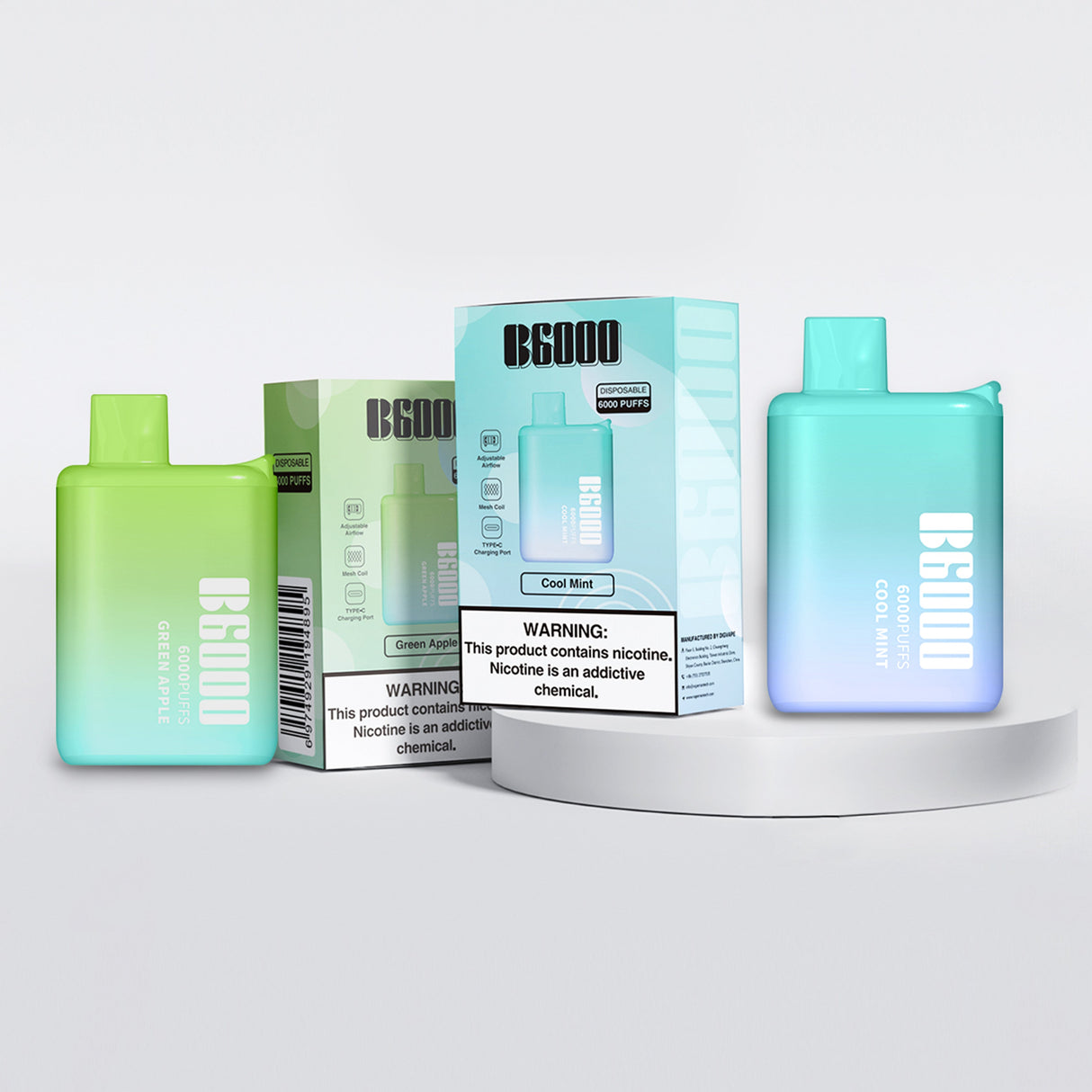 Vapeman 6000 Puffs Rechargable Vape - B6000 Federal Excise Tax StoneSmiths