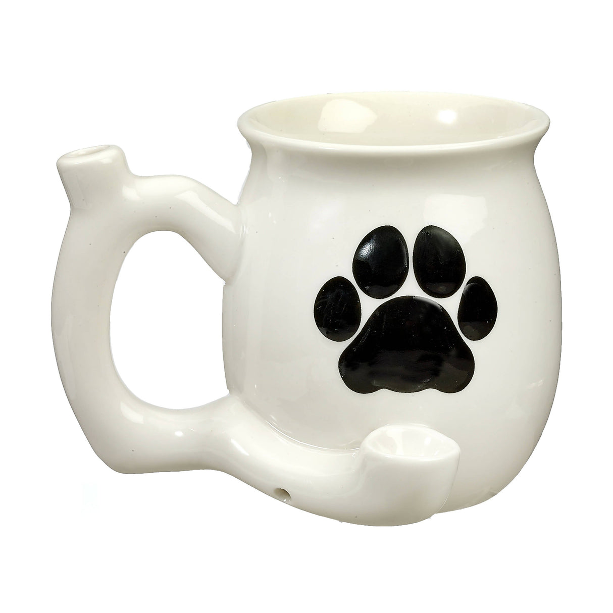 dog paw mug - white with black paw Mug Pipe Roast and Toast Gifts